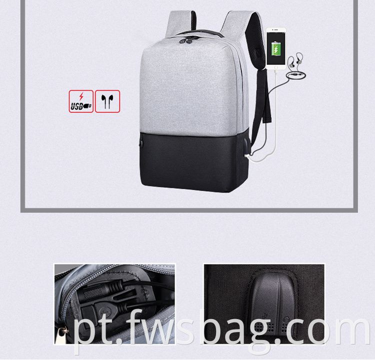 Backpack de laptop de 15,6 polegadas para homens da faculdade de carregamento USB multifuncional para viagens